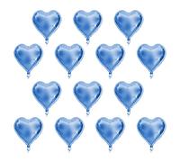 Culnflun Alumin Foil Balloons, 10 Inch Heart Shaped Helium Safe Automatic Sealing Party Wedding Birthday Decoration Balloons Gold Blue Silver Red Light Blue Pink 10pcs (Azul)