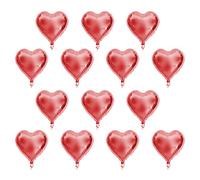 Culnflun Alumin Foil Balloons, 10 Inch Heart Shaped Helium Safe Automatic Sealing Party Wedding Birthday Decoration Balloons Gold Blue Silver Red Light Blue Pink 10pcs (Rojo)