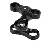 Culnflun Aluminum Alloy Mini Butterfly Ball Clip, Diving Lights Clamp Adapter Mount, Black Waterproof Depth Infinite Rotation Portable Lightweight