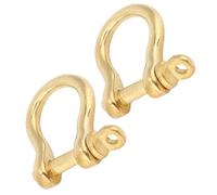 Culnflun Anchor Shackle Bow Shackle Brass Shackle Durable U Type Fob Key Ring Hook Golden Connection Buckle for Keychains Jewelry DIY Crafts Brass Material 10mm Size 2 Pack