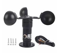 Culnflun Anemometer Sensor Wind Speeds Cup, 4-20mA Pulse Signal Output Wind Speed Sensor, Anti Interference 3 Cups Wind Speed Detector Aluminum Alloy Anemometer for Weather Station