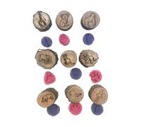 Culnflun Animal Tracks Stamps, 9 Piece Set 5cm Wooden Animal Prints Jungle Safari Farm Zoo Forest Animals Stamps Crafts for DIY Clay Art Crafts (Wild Animals)