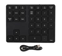 Culnflun BT308 35 Keys Numeric Keypad Rechargeable Wireless Ultra Thin Bluetooth 5.0 Keyboard Aluminum Alloy External Number Pad for OS (Black)