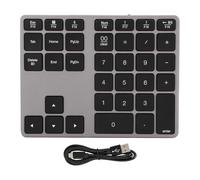 Culnflun BT308 35 Keys Numeric Keypad Rechargeable Wireless Ultra Thin Bluetooth 5.0 Keyboard Aluminum Alloy External Number Pad for OS (Iron Gray)