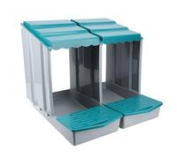 Culnflun Chicken Nesting Box, Forward Rollout and Rollaway, Hen and Chicken Nesting Box with Protective Egg Laying Collection Lids (2 compartimento)