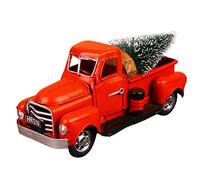 Culnflun Christmas Vintage Red Truck Model Exquisite Home Decoration for Holiday Festive Decor