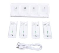 Culnflun Controller Charger Station for Wii Remotes, Remote Charger 4 in 1 Charging Dock with 2800mAh Rechargeable Batteries and LED Indicators for Wii Remote Controllers (White)