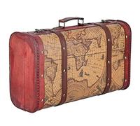 Culnflun Decorative Storage Trunk, Vintage Treasure Chest Box with Map Pattern, Storage Boxes with Handle and Lock Buckle for Home Travel