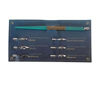Culnflun Dip Pen Set with 6 Interchangeable Nibs Calligraphy Dip Pen Oblique Calligraphy Pen for Drawing Word Art Comic Script Writing Smoothly Lightweight Retro Cyan