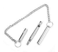 Culnflun Dog Training Whistle Ultra Sonic Adjustable Sound Pitches for Barking Control Train Your Dog to Stop Barking Sit Come Commands Silver Metal 12.5cm Includes Keychain