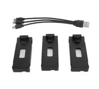 Culnflun Drone Lithium Battery, 3.7V Rechargeable Quadcopter Drone Replacement Battery Power Compact Rugged for E88 E88Pro E100 K3 K6 E89 P1 3PCS with Charging Cable