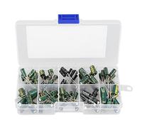 Culnflun Electrolytic Capacitor Assortment Kit, 100pcs Audio Grade Radial Capacitors for DIY Audio Circuit Projects 10 Values 10V 63V 10uf 470uf Storage Box