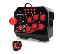 Culnflun Fight stick WIRED Joystick Professional Game Controller for PS 3 SWI TCH PC with robust housing black red ergonomic design 21 cm