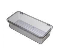 Culnflun Flatware Tray with Lid and Drainer, Silverware Tray Kitchen Dinnerware Holder and Utensil Stor, Transparent Fashionable Silverware Countertop Storage Container for Kitchen (Gray)