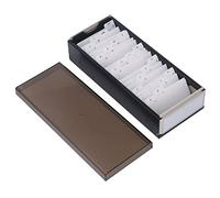 Culnflun Index Card Holder 4.3 x 2.6 x 10.5in Organizer Sturdy Transparent Business Card File Box with A to Z Alphabetical Index for Office Professionals Iron Plastic (Black)