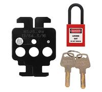 Culnflun Industrial Circuit Breaker Lockout Kit Steel MCB Lock with 38mm Nylon Safety Padlock for Electrical Equipment Maintenance and Group Lockout Tagout Procedures