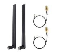 Culnflun IPEX4 MHF4 to RP-SMA Antenna Cable Kit for M.2 NGFF WiFi Card, 2PCS 15cm U.fl Extension Pigtail with 2x5dBi Dual Band Antenna for 9260 9560 7265 Wireless Network Car
