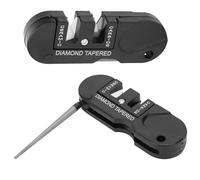 Culnflun Knife Sharpener 2pcs, 8 x 3 x 1.5cm Portable Diamond Tapered Rod, Pocket Pal Knife Sharpener, for Camping Hiking Alloy Ceramic Diamond Material