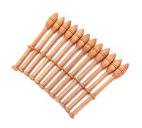 Culnflun Lace Bobbin Wooden 12Pcs Antique Vintage French Artisan Craft Turned Wood Weaving Tools Hand Knitting DIY Projects for Sweaters Hats Scarves