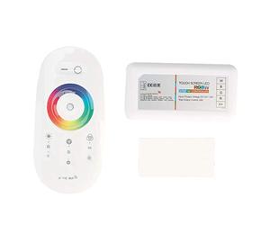 Culnflun LED RGBW Controller with 2.4G Wireless Touch Remote, DC12 to 24V 8A 144W RF Dimmer for RGB RGBW LED Strip Light, 20 Dynamic Modes, 30m Range, Home DIY Lighting