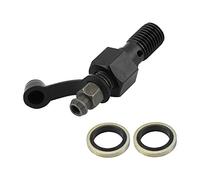 Culnflun M10x1.25mm Bleed Screw, Motorcycle Brake Master Cylinder Caliper Bleed Screw Nipple Banjo Bolt + Dust Cap, with M10 Washers(Black)