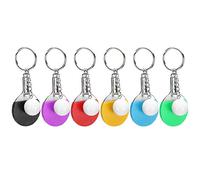 Culnflun Mini Table Tennis Racket Keychain Set, 6Pcs Metal Rubber Keyfob Keyring Pong Bat Shape Sports Classic Pendant Bag Ornament Gift for Players Fans
