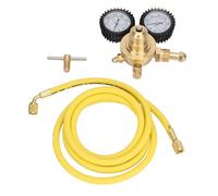 Culnflun Nitrogen Regulator, 3000psi Inlet Pressure 450psi Outlet Pressure with 200cm Hose, Nitrogen Pressure Gauge, CGA580 Inlet Thread, 1/4, 7/16 Metric Outlet Thread for Welding Labs