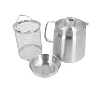 Culnflun Oil Strainer Pot, 2L 304 Stainless Steel Oil Filter Large Capacity Grease Container with Strainer Ergonomic Handle for Home Kitchen