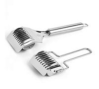 Culnflun Pasta Cutter Roller, 2PCS Stainless Steel Manual Noodle Cutter 21.8CM 16CM Lattice Roller Dough Cutter for Homemade Noodles Spaghetti Shallot Cutting