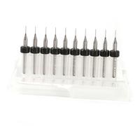 Culnflun PCB Drill Bits, 10PCS Micro Carbide Drill Bit Precision Tungsten Steel CNC SMT Circuit Board Tools Sharp Cutting Margin for PCB SMT CNC Engraving 3.175mm Shank Diameter (0.3mm)