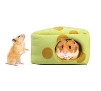 Culnflun Pet Hamster, Cheese Shaped Sleeping Warm Nest Winter Warm Beds Cave Pet Supplies Soft Comfortable Golden Velvet Cloth with PP Cotton Filling for Small P et 150x140x100mm 3