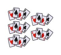 Culnflun Poker Ace Iron On Patch 5pcs Classic Playing Card Design DIY Fabric Sticker for Clothing Bag Shoe Home Decor Durable Cloth Material 11.5x6.5cm