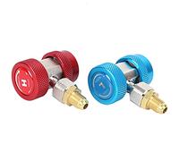 Culnflun R134A Adapter, Air Conditioning Quick Coupler Connector High Low AC Manifold Gauge Hose Conversion kit Filling Refrigerant Safety Valve Quick Coupler
