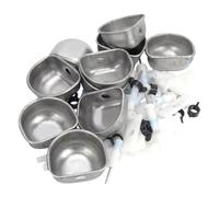 Culnflun Rabbit Drinker Water Bowl Set, Stainless Steel Durable 10 Sets Rabbit Waterer Feeding Accessories for Commercial RabbitBreeding Farm (split tee)