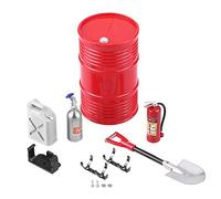 Culnflun RC Crawler Accessory Mini Decor Simulation Tool Set Including Shovel Oil Tank Fuel Tank Fire Extinguisher for Axial SCX10 CC01 D90 D110 TF2 Car (Style C)