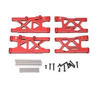 Culnflun RC Front and Rear Suspension Arm Set, for Arrma 1/8 Mojave 4x4 4s Blx Remote Control Car, Aluminum Alloy Front + Rear Swing Arm Set (Red)