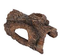 Culnflun Reptile Hide Cave, Resin Tree Bark Reptile Hideout for Terrarium Lizard Scorpion Amphibian Landscape Decor