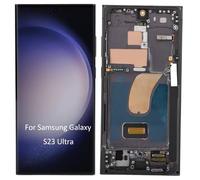 Culnflun Screen for Samsung Galaxy S23 Ultra 5G SM S918B EU International Version 6.8 Inch, With Fingerprints, With Frame And Technical Repair Tool Kit (Silver)
