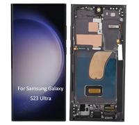 Culnflun Screen for Samsung Galaxy S23 Ultra 5G SM S918B EU International Version 6.8 Inch, With Fingerprints, With Frame And Technical Repair Tool Kit (Black)