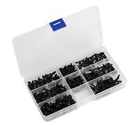 Culnflun Self Tapping Screws Kit, 200Pcs Carbon Steel Round Head Screws Assortment Set for DIY Home Improvement rustinging Resist Fasteners Black