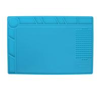 Culnflun Silicone Repair Mat, 13.2 x 8.9 Inches High Temperature Resisting Antistatic Non Slip Soldering Work Mat, for Electronic Repair and Phone Computer Maintenance Blue