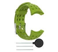 Culnflun Silicone Rubber Watch Band, Adjustable Replacement Wrist Strap for M1 M2 M4 M5 Smart Watch, Black (lime green)