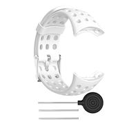 Culnflun Silicone Rubber Watch Band, Adjustable Replacement Wrist Strap for M1 M2 M4 M5 Smart Watch, Black (White)