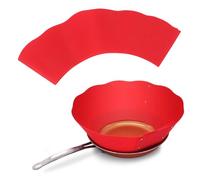 Culnflun Silicone Splatter Guard for Frying Pan, Adjustable Oil Splash Protector 20-34 cm - Flexible Kitchen Cooking Accessory for Pot and Pan, Red, Dishwasher Safe