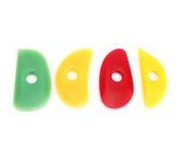 Culnflun Soft Silicone Ribs Clay Tools, 4 Pieces Multi Color Clay Ribs Ceramic Set for Pottery Ceramic Sculpting Smoothing and Shaping Yellow Rose Red Orange Green