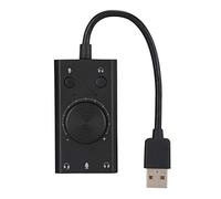 Culnflun Sound Card USB Audio Interface Usb Sound Card SC2 USB 2.0 Audio Adapter with 3-Port Output Volume Control Mute Switch for Desktop PC Laptop