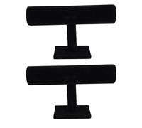 Culnflun T Bar Bracelet Organizer Display Stand, 2pcs Elegant Velvet Jewelry Holder Practical T Shaped Bracelet Rack for Home Store Display Black 23.8 x 14.2 x 7.1cm