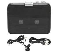 Culnflun TON007B Bluetooth Cassette Player with Headphone, ABS Auto Reverse Function Stereo Cassette Player Portable Wireless Bluetooth 5.0 for Music Lovers Traveler (Black)