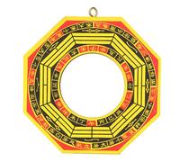 Culnflun Traditional Chinese Feng Shui Bagua Mirror Wooden Concave Convex Fengshui Mirror for Home Business Office Decor Good Luck Wealth Protection 4in 6in Size Optional (4-inch concave mirror)