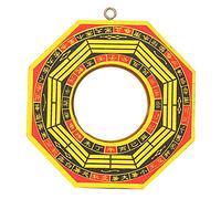 Culnflun Traditional Chinese Feng Shui Bagua Mirror Wooden Concave Convex Fengshui Mirror for Home Business Office Decor Good Luck Wealth Protection 4in 6in Size Optional (4-inch convex mirror)